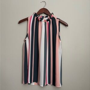 LOFT Multicolor Striped Sleeveless Blouse
